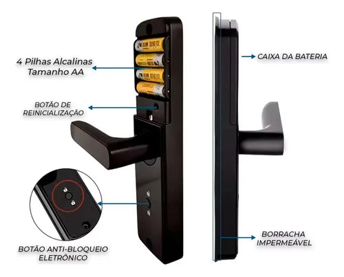 Fechadura Digital Eletrônica Biometrica Inteligente Wifi App