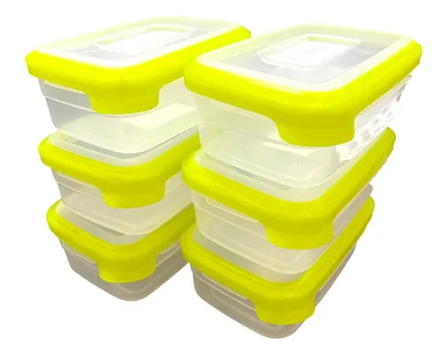 Kit 10 Potes Marmitinha Tampa Hermetico 500ml Freezer Full