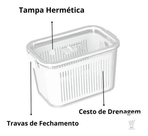 Pote Slim Multiuso Fresh Hermético 1.780ml - Paramount
