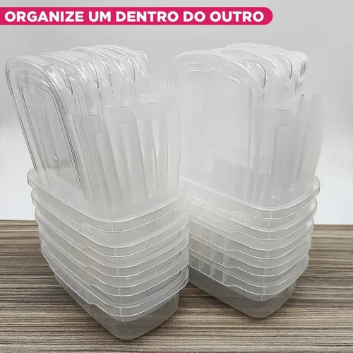 Kit Pote Raso M Com Travas 500 Ml Com 10 Unidades Cor Transparente
