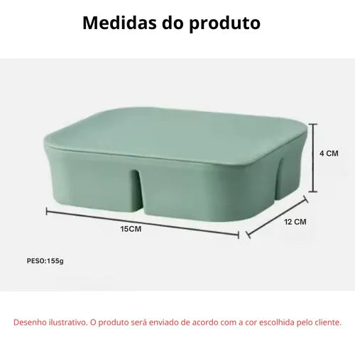 01 Porta Papinha 4 Compartimentos C/ Tampa Silicone Bpa Free