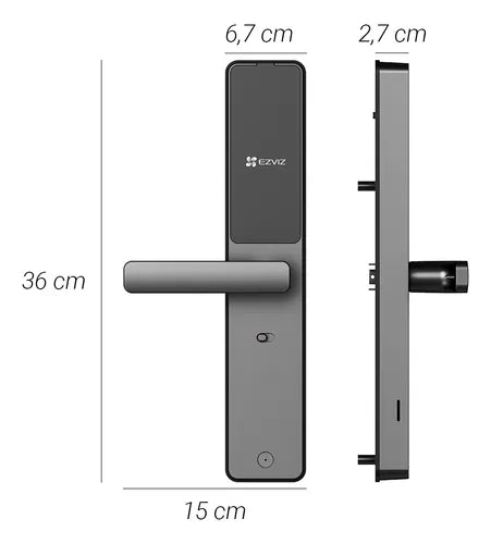 Fechadura Digital Inteligente Ezviz Cartão Senha Dl05 Wifi Cor Cinza