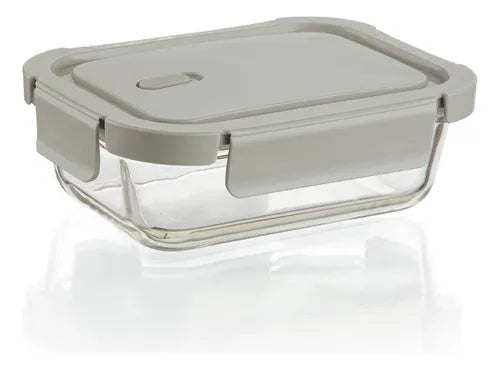 Pote Vidro Borossilicato Marmita Fit 410ml Cor Cinza