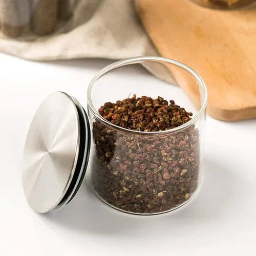 Pote Hermetico Vidro Tampa Inox Para Alimentos 550 Ml 3 Un
