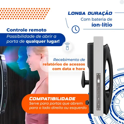 Fechadura Digital Eletronica Com Reconhecimento Facial 3d