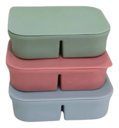 01 Porta Papinha 4 Compartimentos C/ Tampa Silicone Bpa Free