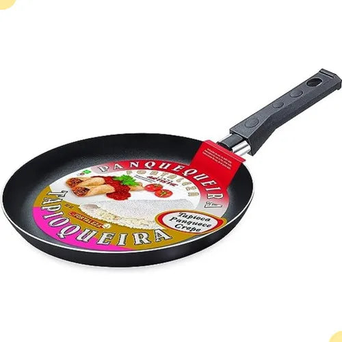 Frigideira Panqueca Tapioca 26cm Antiaderente Não Gruda Top! Cor Preto