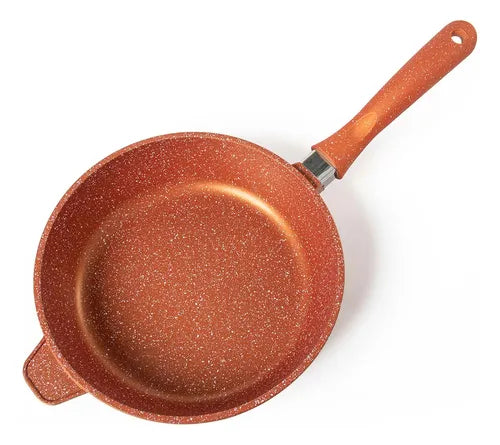 Frigideira 24cm Antiaderente Laranja Graniflon Moda Do Chef
