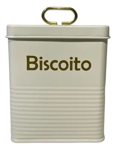 Pote De Lata Hermético Biscoitos Vintage 1 Litro