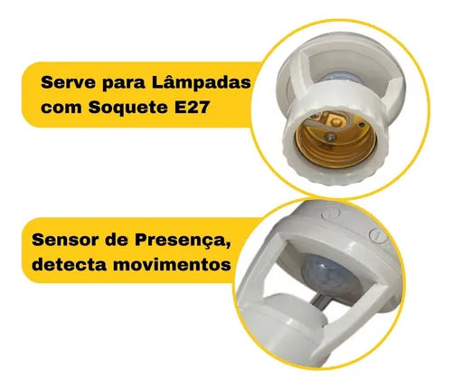 Sensor De Presença Com Fotocélula Para Lâmpada Soquete E27