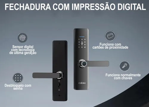 Fechadura Eletrônica Maçaneta Digital Prova D'água Wifi App