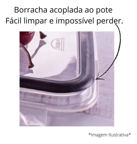 Pote Hermético Ret Com Escorredor 1l Plasutil Porta Frios