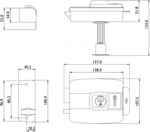 Fechadura Eletrônica Branca Hdl C-90 com Botão /Ajustável/abertura para dentro