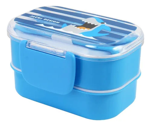 Pote P/ Lanche De 2 Andares Infantil Bebê 400ml Cor Pote Para Lancheira Azul