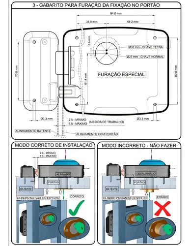 Fechadura Elétrica Reversível Chave Normal Agl Al100r Branca 12V