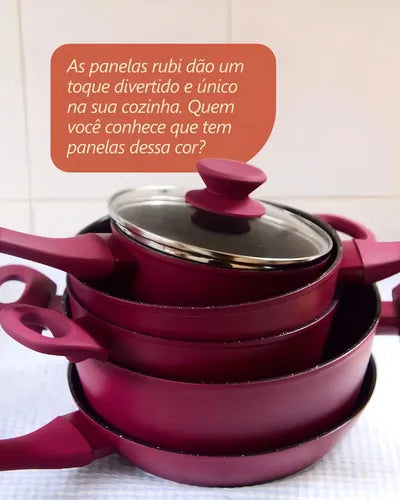Frigideira Rubi 22cm Fundo Triplo Revestimento Cerâmica 22cm Indução 1,45L Mimo
