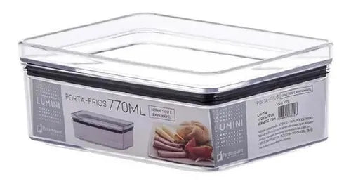 Pote Hermetico 770ml Porta Frios Acrilico Lumini Retangular Cor Transparente