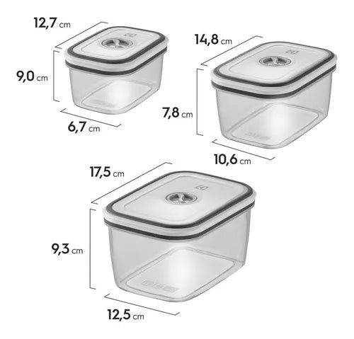 Kit Potes Plásticos Transparente com Tampa Branca 8 Unidades Electrolux