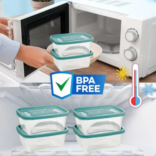 6 Potes Comida Retangular 750ml Potinho Marmita Geladeira