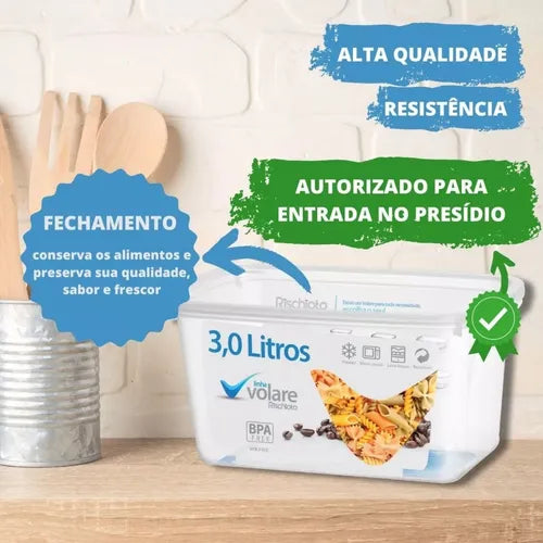 Potes Para Presídio - 2 Potes De 3 Litros E 2 Potes De 1,2l