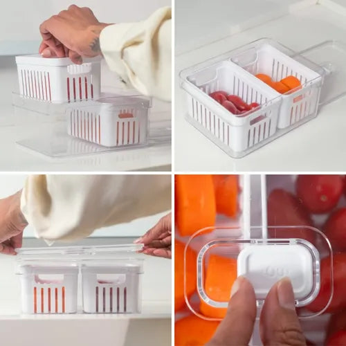 Organizador Clear Fresh 2,2l C/ 2 Cestos Of650nt Cor Transparente