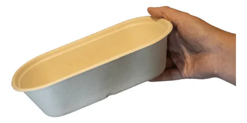 50 Bandejas Biodegradáveis De 750ml