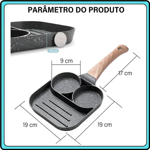 Frigideira Quadrada Omeleteira Partes Separadas Bur Cor Cinza-escuro