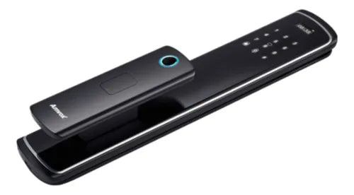 Fechadura Eletrônica Digital com Senha Biometria Digital e Cartão PT Wi-Fi Teclado Touch Screen e Bateria Recarregável Amvox Afc 2000