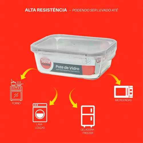 Pote De Vidro Marmita Hermético Mantimentos Cozinha 1 Litro Cor Transparente