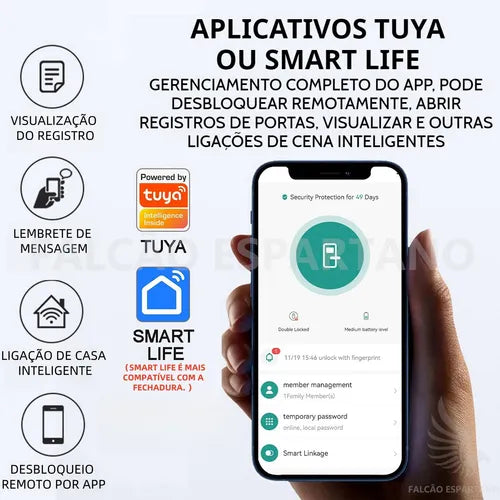Fechadura Digital Biométrica Smart Com Câmera E Tuya App