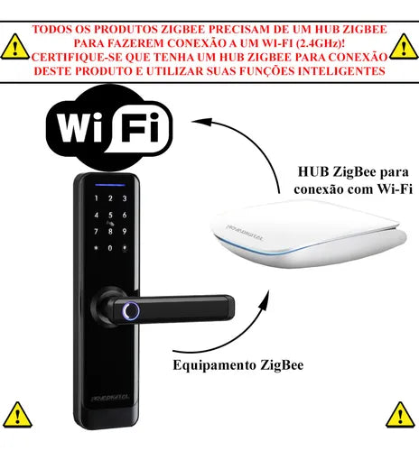 Fechadura Inteligente Digital Novadigital Zigbee Tuya Smart Life Alexa Zsl-06 Preto - HUB ZigBee Necessário