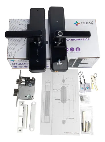 Fechadura Inteligente Wifi Biométrica Eletrônica Digital Touch Ekaza EKAV-T229 Tuya Smart Life Preta
