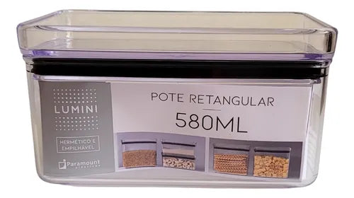 Kit 3 Potes Porta Mantimento Hermético Quadrado Utilidade
