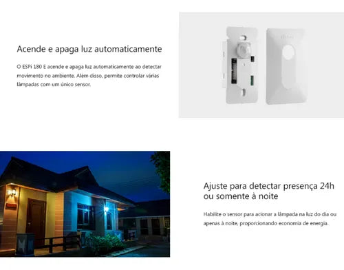 Sensor De Presença Intelbras Espi 180 E 4x2 Para Iluminação