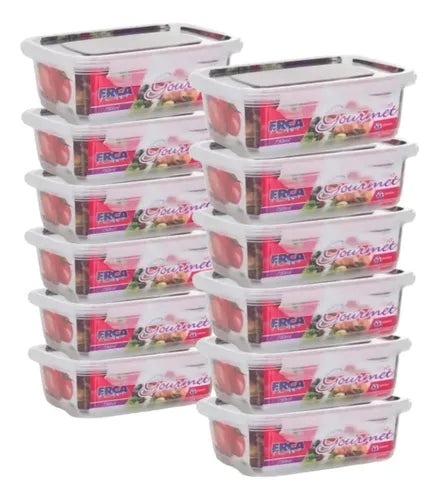 Kit 24 Potes Marmitas Fitness 750ml Freezer E Microondas