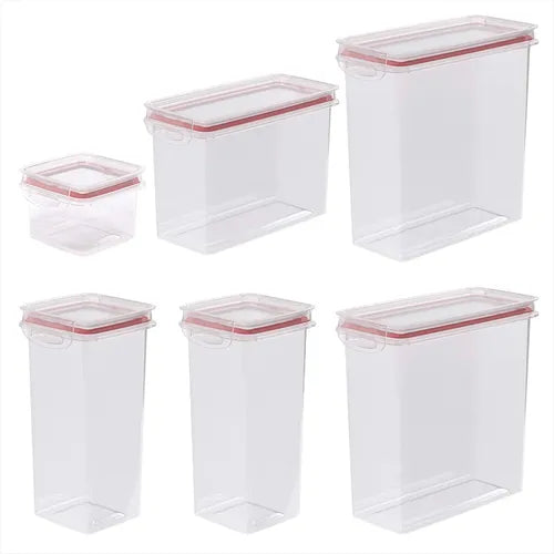 Conjunto Jogo 6 Potes Herméticos Alimentos Mantimentos Comidas Vasilha Potinho Cozinha Empilhável