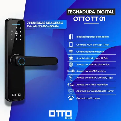 Fechadura Eletronica Otto Tt01 Ttlock Digital Biométrica Airbnb