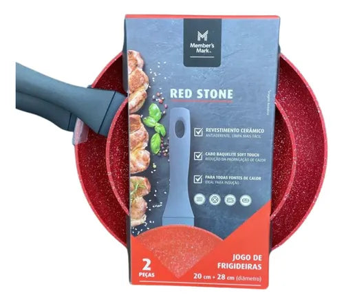 Conjunto Frigideiras Redstone 2 Peças Cor Vemelho