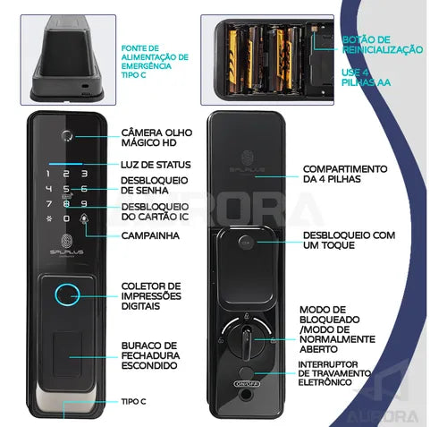Fechadura Digital Inteligente C/ Wi-fi E Biometria App Tuya