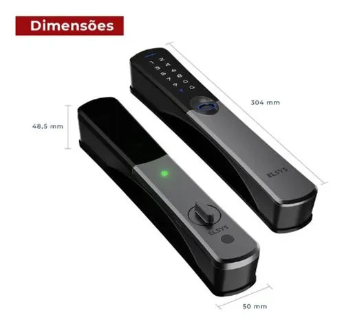 Fechadura Digital De Embutir Wi-fi Ip55 De6100i Samba Preto