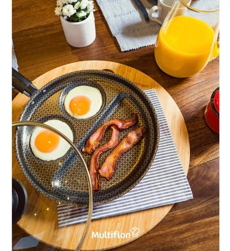 Frigideira Antiaderente Ovo Frito Hamburguer Bacon Breakfast Cor Preto