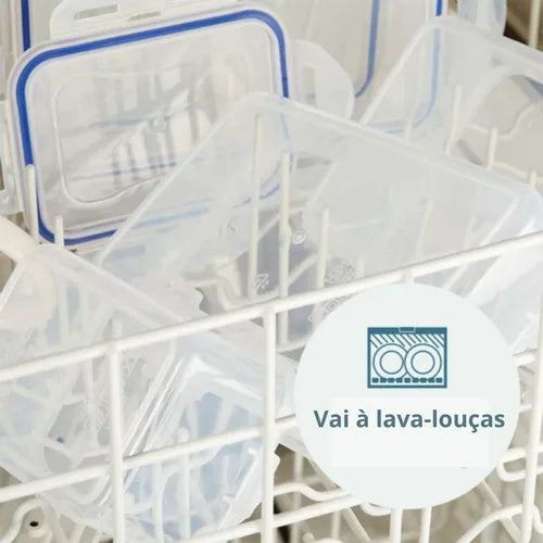 Kit 3 Potes Herméticos Cozinha Retangular Lock&lock 1100 Ml