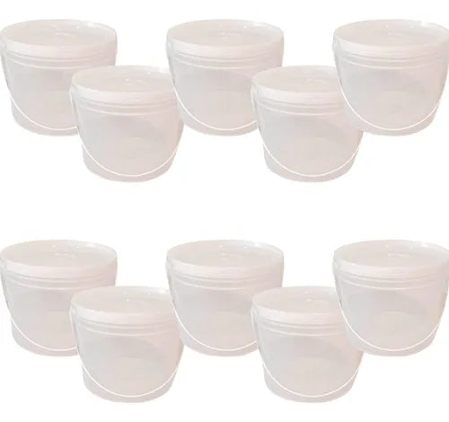 Kit 10 Balde 3,2l Transparente Hermético Atóxico Alimentício