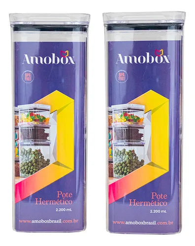 Kit 2 Potes Herméticos Em Acrílico Cristal Empilhável, Organizador Para Mantimentos Pote Resistente