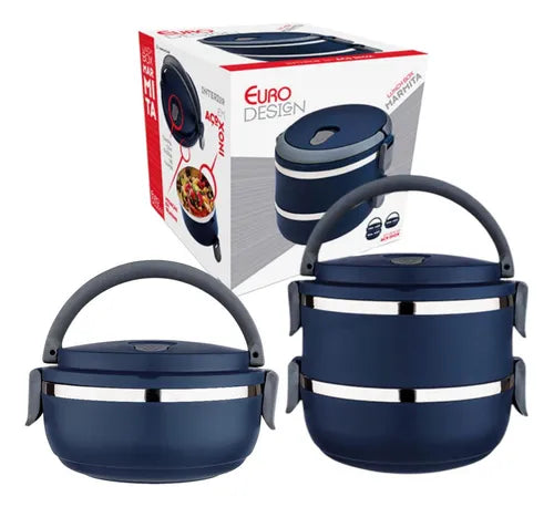 Lunch Box Marmita Dupla Inox 1,4l Com Alça Euro Home Lb1234