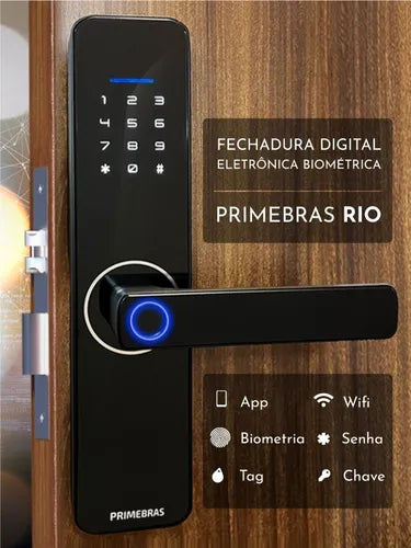 Fechadura Digital Eletronica Biometrica Wi-fi Rio Primebras