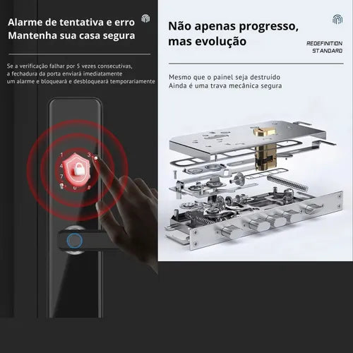 Fechadura Eletrônica Digital Nfc Anatel Smart Lock Maxhouse