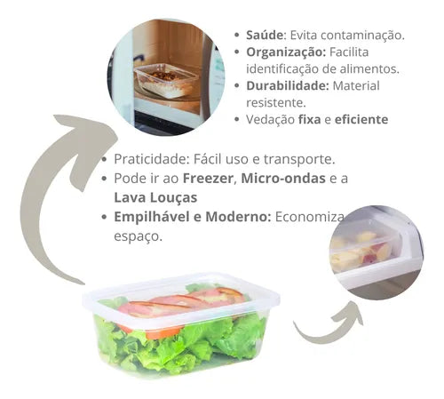 Kit 20 Potes 500 Ml Transparente Marmita Fitnees Bpa Free SCM Utilidades
