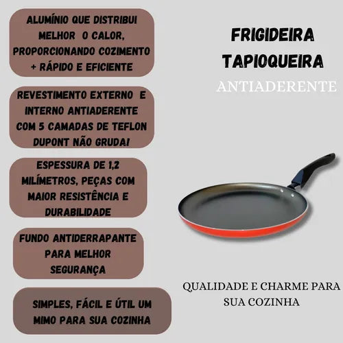 Tapioqueira, Crepeira E Frigideira Tamanho 22cm Antiaderente