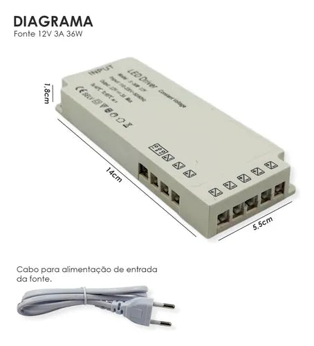 Sensor Movimento Para Fita Led Abre Fecha Porta + Fonte 12v